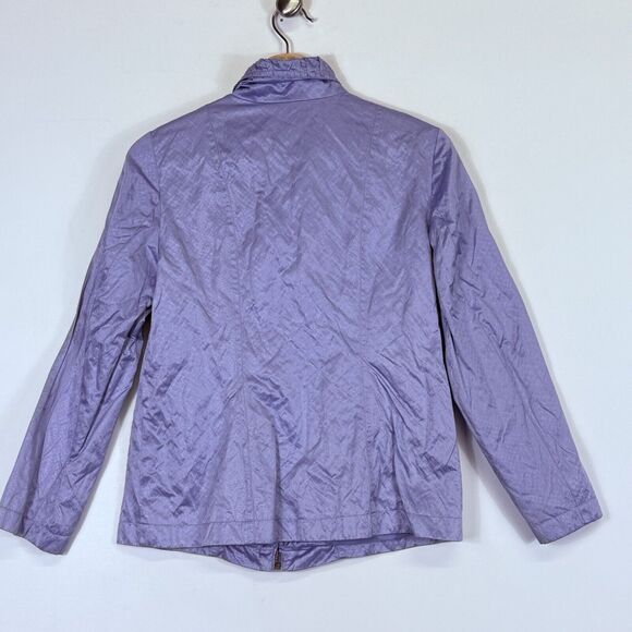 Chico's Lavender Shimmer Zip Front Lightweight Ruched Jacket Women's 0 Small 4 - Picture 4 of 6